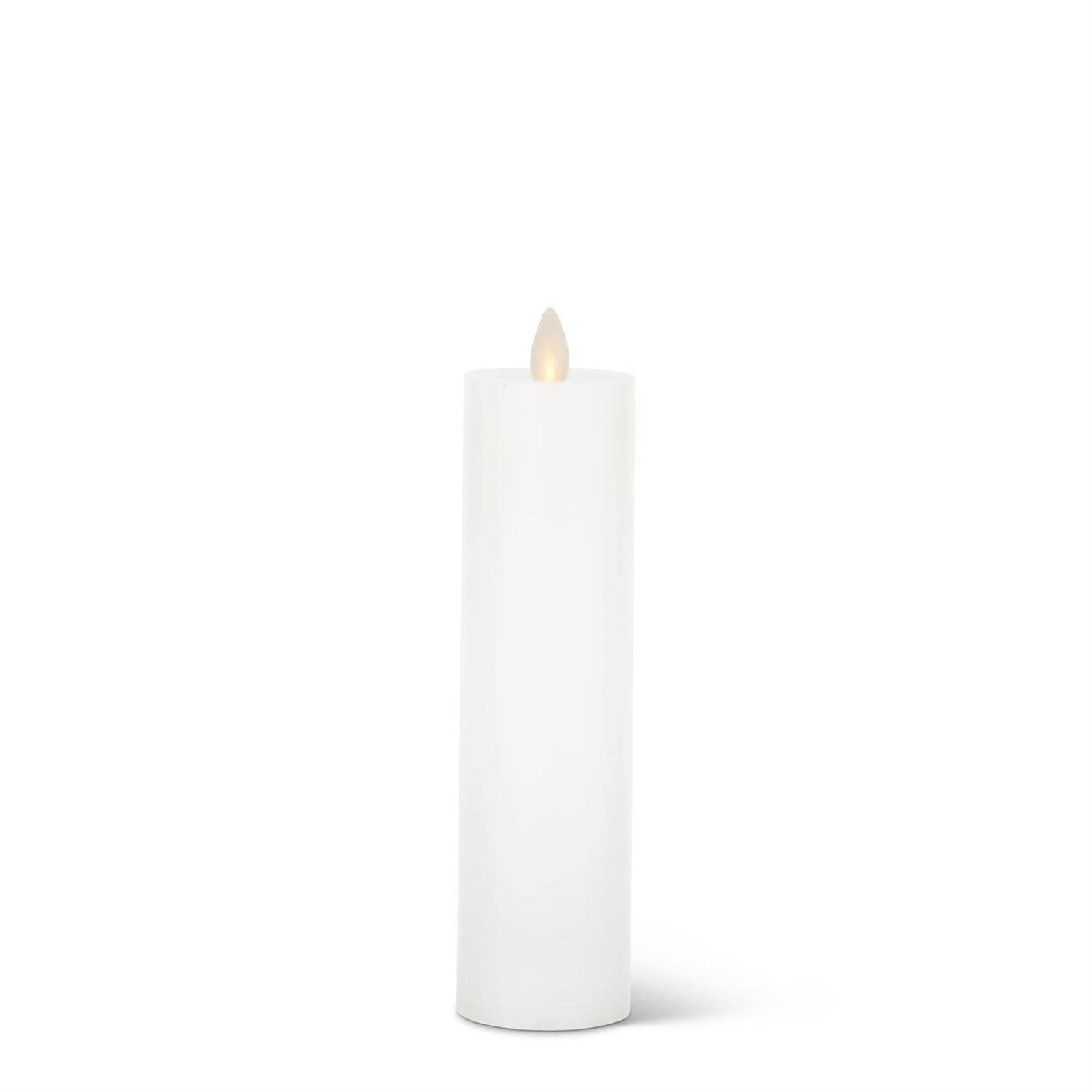 White Wax Flameless Slim Pillar